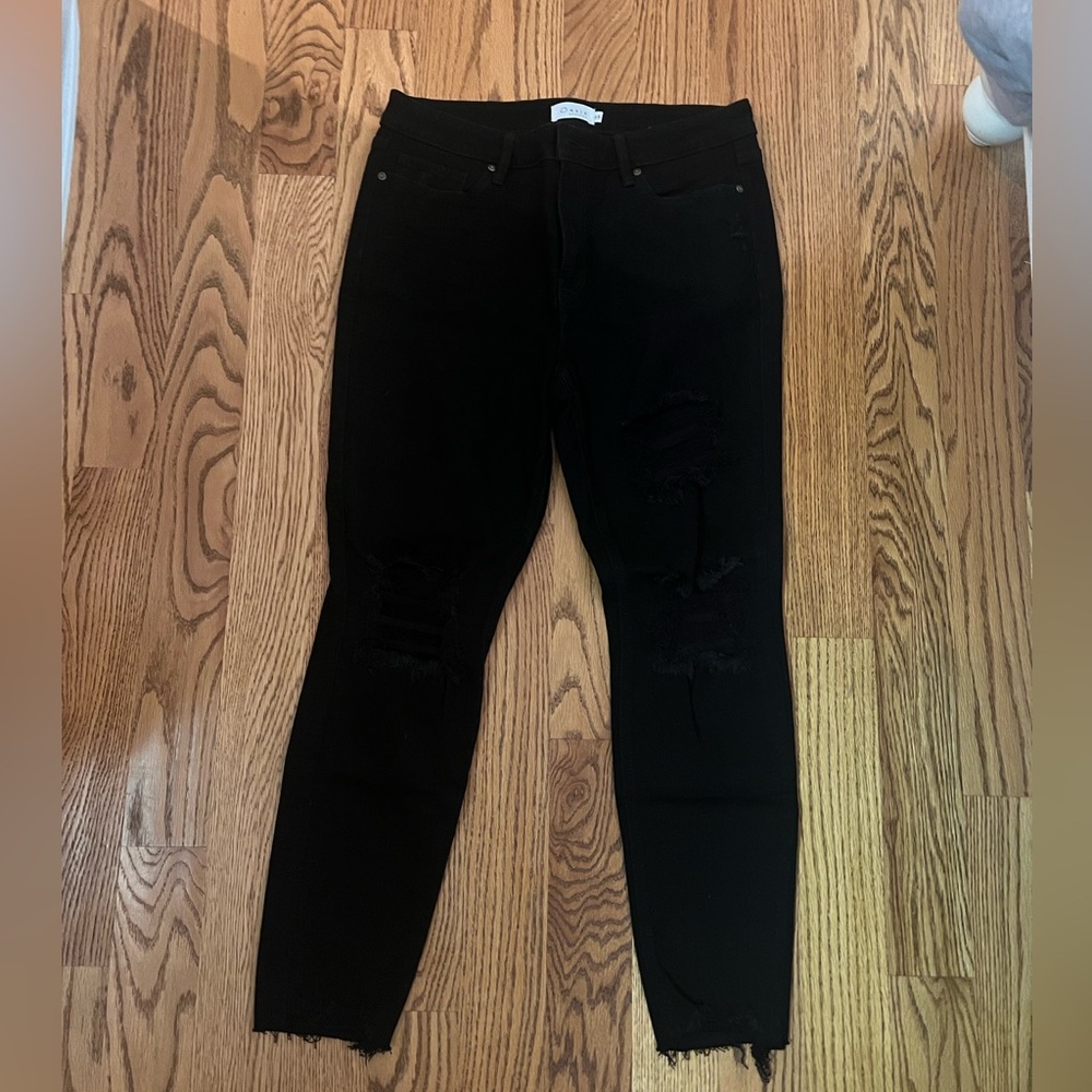 Black Oasis ripped jeans. Size 15. High waisted.